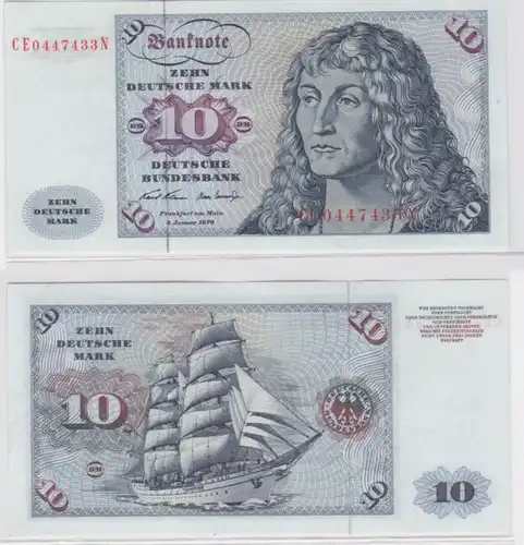 T145555 Banknote 10 DM Deutsche Mark Ro. 270b Schein 2.Jan. 1970 KN CE 0447433 N