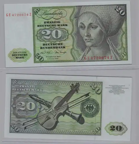 T145543 Banknote 20 DM Deutsche Mark Ro. 271b Schein 2.Jan. 1970 KN GE 4720674 Z