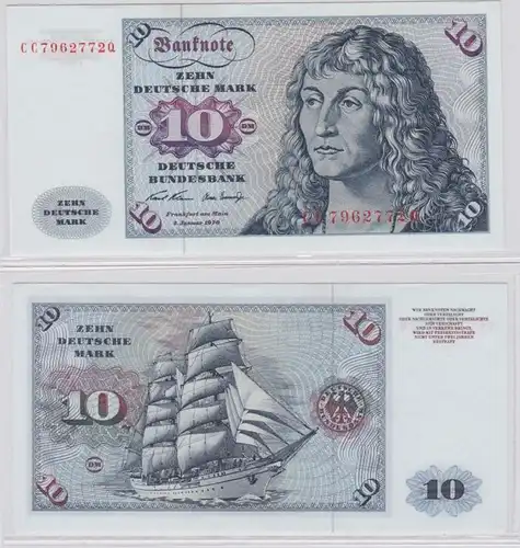 T145538 Banknote 10 DM Deutsche Mark Ro. 270a Schein 2.Jan. 1970 KN CC 7962772 Q