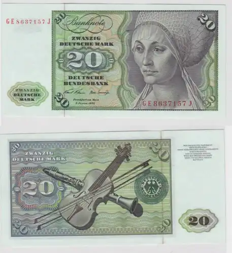 T145527 Banknote 20 DM Deutsche Mark Ro. 271b Schein 2.Jan. 1970 KN GE 8637157 J