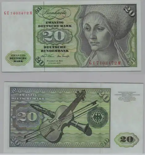 T145515 Banknote 20 DM Deutsche Mark Ro. 271b Schein 2.Jan. 1970 KN GE 7403472 M