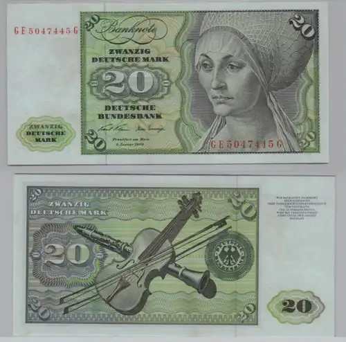 T145513 Banknote 20 DM Deutsche Mark Ro. 271b Schein 2.Jan. 1970 KN GE 5047445 G