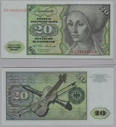 T145491 Banknote 20 DM Deutsche Mark Ro. 271b Schein 2.Jan. 1970 KN GE 7666159 H
