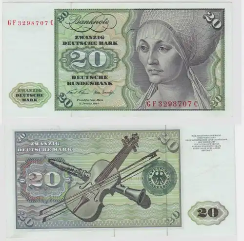 T145450 Banknote 20 DM Deutsche Mark Ro. 271b Schein 2.Jan. 1970 KN GF 3298707 C