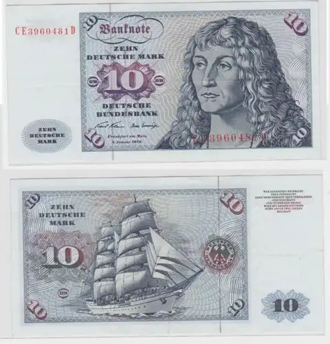 T145449 Banknote 10 DM Deutsche Mark Ro. 270b Schein 2.Jan. 1970 KN CE 3960481 D