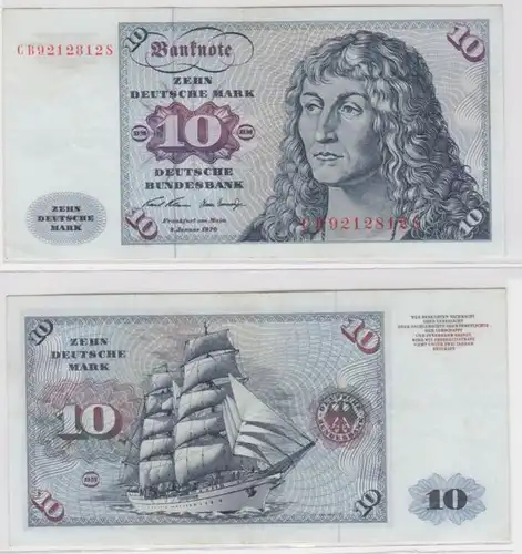 T145446 Banknote 10 DM Deutsche Mark Ro. 270a Schein 2.Jan. 1970 KN CB 9212812 S