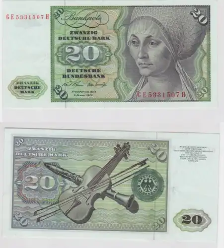 T145436 Banknote 20 DM Deutsche Mark Ro. 271b Schein 2.Jan. 1970 KN GE 5331507 H