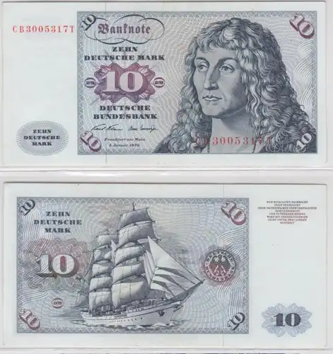 T145414 Banknote 10 DM Deutsche Mark Ro. 270a Schein 2.Jan. 1970 KN CB 3005317 T