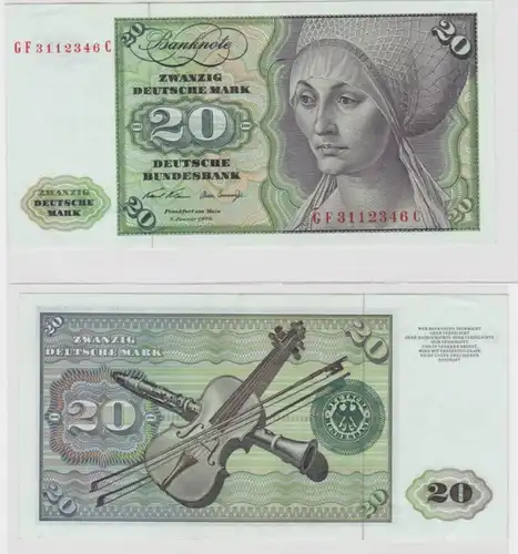 T145410 Banknote 20 DM Deutsche Mark Ro. 271b Schein 2.Jan. 1970 KN GF 3112346 C