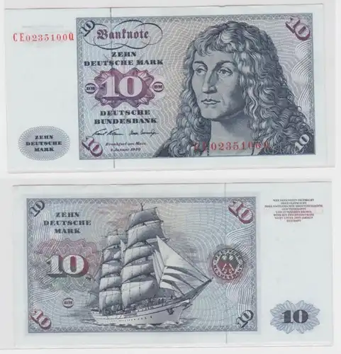 T145396 Banknote 10 DM Deutsche Mark Ro. 270b Schein 2.Jan. 1970 KN CE 0235100 Q