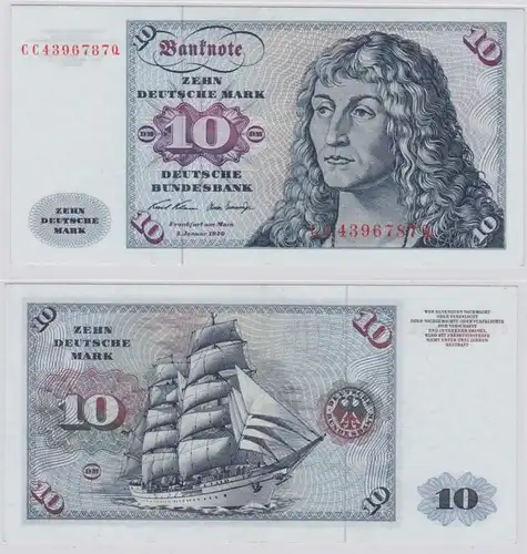 T145395 Banknote 10 DM Deutsche Mark Ro. 270a Schein 2.Jan. 1970 KN CC 4396787 Q