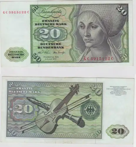 T145375 Banknote 20 DM Deutsche Mark Ro. 271a Schein 2.Jan. 1970 KN GC 3915122 C