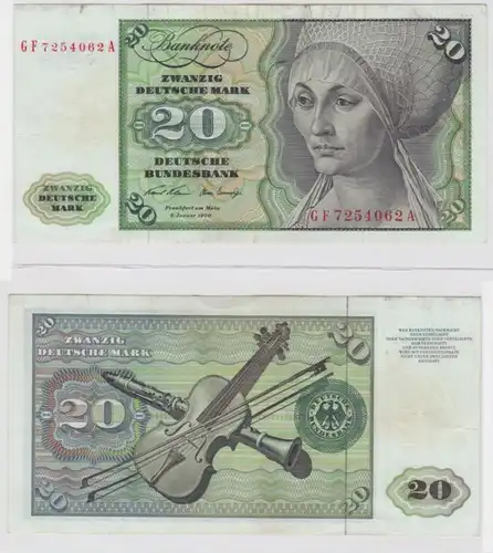T145329 Banknote 20 DM Deutsche Mark Ro. 271b Schein 2.Jan. 1970 KN GF 7254062 A