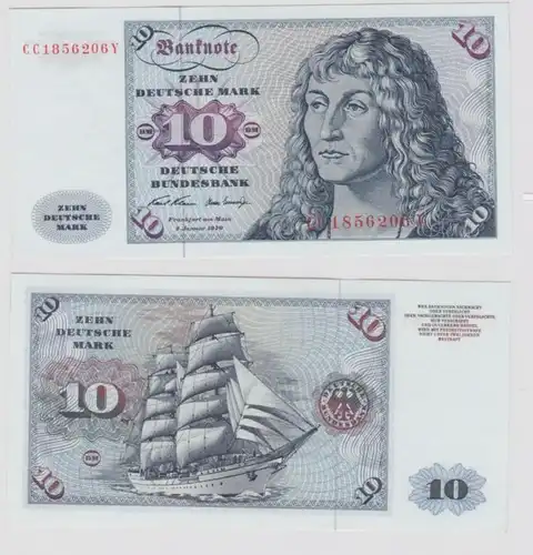 T145314 Banknote 10 DM Deutsche Mark Ro. 270a Schein 2.Jan. 1970 KN CC 1856206 Y