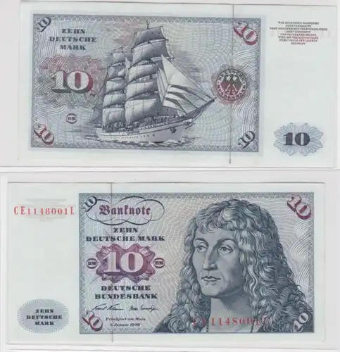 T145274 Banknote 10 DM Deutsche Mark Ro. 270b Schein 2.Jan. 1970 KN CE 1148001 L