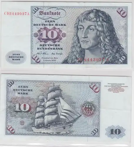 T145271 Banknote 10 DM Deutsche Mark Ro. 270a Schein 2.Jan. 1970 KN CD 8443037 A