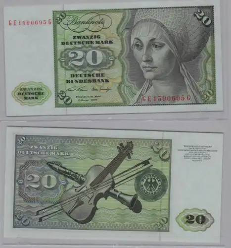 T145246 Banknote 20 DM Deutsche Mark Ro. 271b Schein 2.Jan. 1970 KN GE 1590695 G