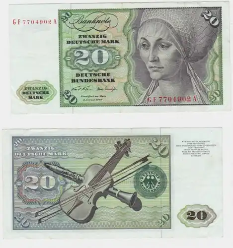 T145238 Banknote 20 DM Deutsche Mark Ro. 271b Schein 2.Jan. 1970 KN GF 7704902 A