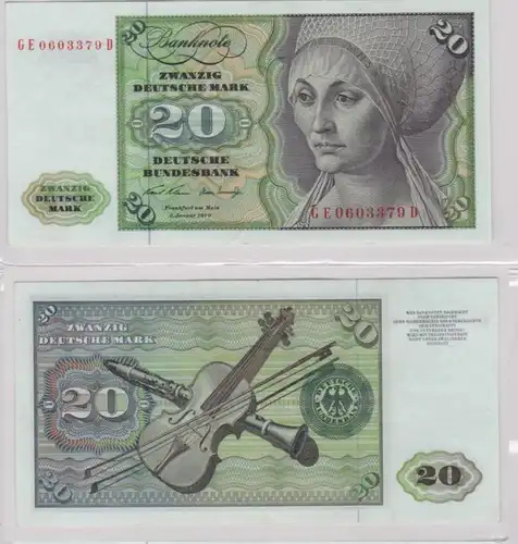 T145237 Banknote 20 DM Deutsche Mark Ro. 271b Schein 2.Jan. 1970 KN GE 0603379 D