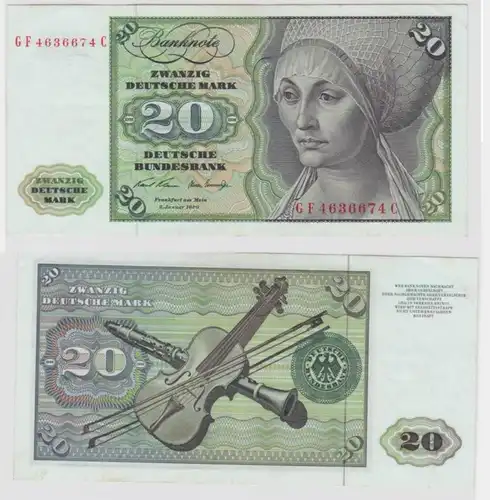 T145235 Banknote 20 DM Deutsche Mark Ro. 271b Schein 2.Jan. 1970 KN GF 4636674 C