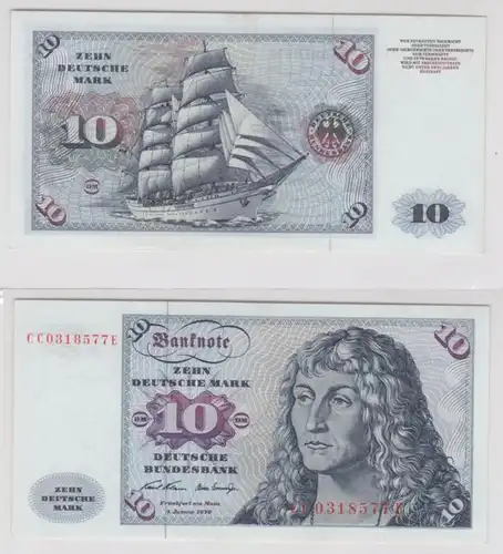 T145230 Banknote 10 DM Deutsche Mark Ro. 270a Schein 2.Jan. 1970 KN CC 0318577 E
