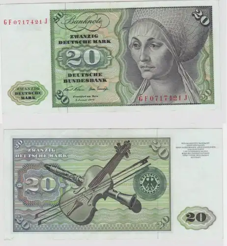 T145226 Banknote 20 DM Deutsche Mark Ro. 271b Schein 2.Jan. 1970 KN GF 0717421 J