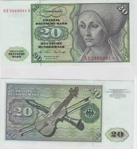 T145224 Banknote 20 DM Deutsche Mark Ro. 271b Schein 2.Jan. 1970 KN GE 2888991 S