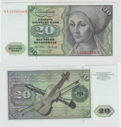 T145217 Banknote 20 DM Deutsche Mark Ro. 271b Schein 2.Jan. 1970 KN GE 3234766 H
