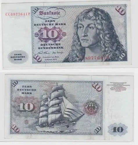 T145141 Banknote 10 DM Deutsche Mark Ro. 270a Schein 2.Jan. 1970 KN CC 8977641 P