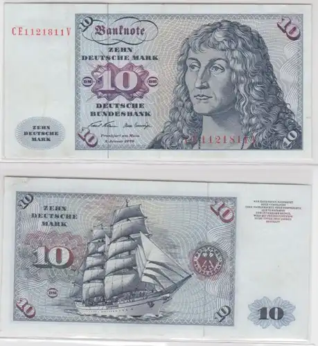 T145014 Banknote 10 DM Deutsche Mark Ro. 270b Schein 2.Jan. 1970 KN CE 1121811 V