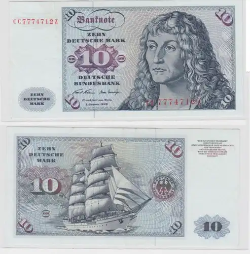 T144944 Banknote 10 DM Deutsche Mark Ro. 270a Schein 2.Jan. 1970 KN CC 7774712 Z