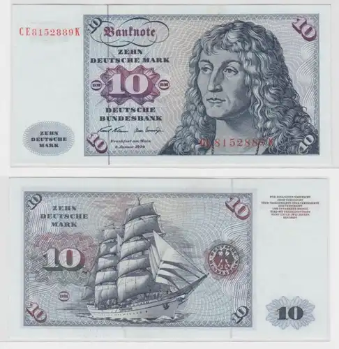 T144919 Banknote 10 DM Deutsche Mark Ro. 270b Schein 2.Jan. 1970 KN CE 8152889 K