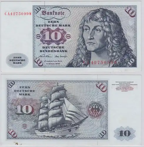 T144847 Banknote 10 DM Deutsche Mark Ro. 270a Schein 2.Jan. 1970 KN CA 4275099 W