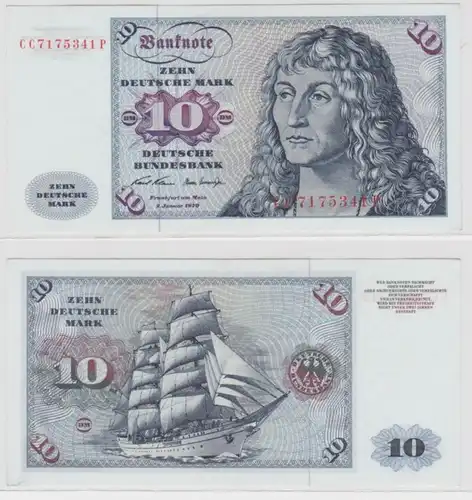 T144830 Banknote 10 DM Deutsche Mark Ro. 270a Schein 2.Jan. 1970 KN CC 7175341 P