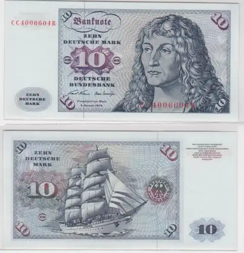T144731 Banknote 10 DM Deutsche Mark Ro. 270a Schein 2.Jan. 1970 KN CC 4006604 R