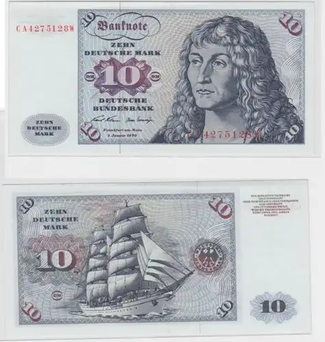 T144569 Banknote 10 DM Deutsche Mark Ro. 270a Schein 2.Jan. 1970 KN CA 4275128 W