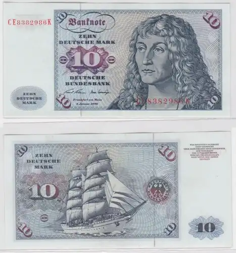 T144519 Banknote 10 DM Deutsche Mark Ro. 270b Schein 2.Jan. 1970 KN CE 8382986 K