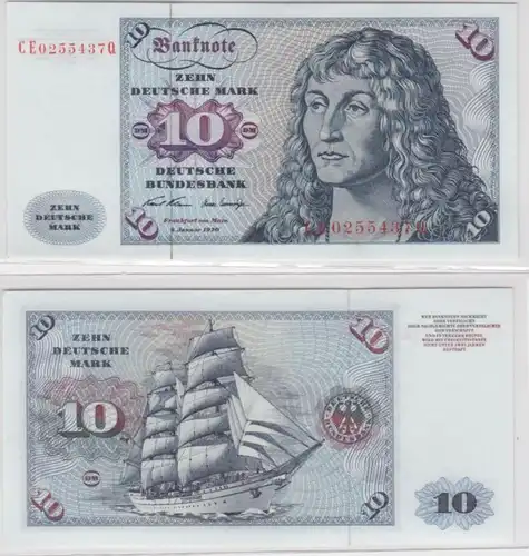 T144507 Banknote 10 DM Deutsche Mark Ro. 270b Schein 2.Jan. 1970 KN CE 0255437 Q
