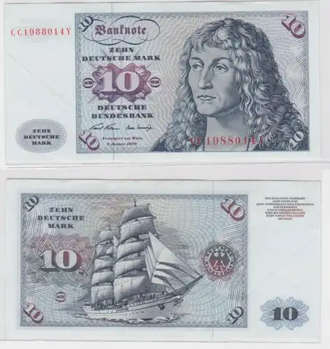 T144478 Banknote 10 DM Deutsche Mark Ro. 270a Schein 2.Jan. 1970 KN CC 1988014 Y