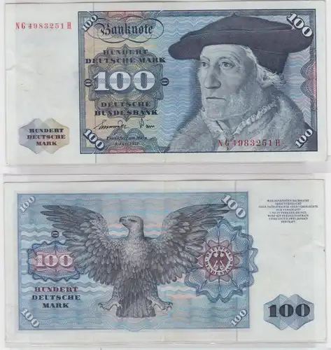T144476 Banknote 100 DM Deutsche Mark Ro 278a Schein 1.Juni 1977 KN NG 4983251 H