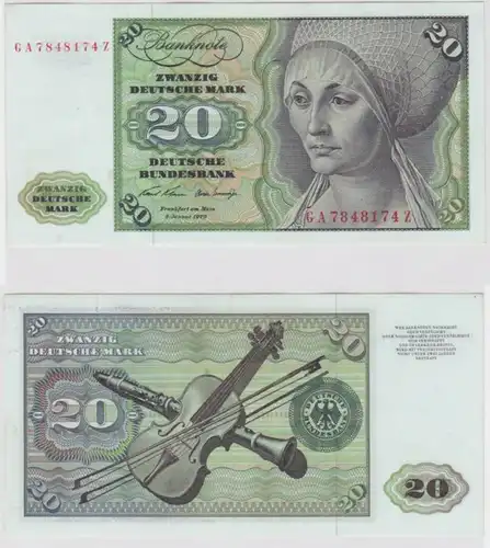 T144472 Banknote 20 DM Deutsche Mark Ro. 271a Schein 2.Jan. 1970 KN GA 7848174 Z