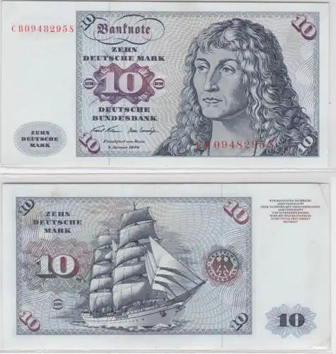 T144459 Banknote 10 DM Deutsche Mark Ro. 270a Schein 2.Jan. 1970 KN CB 0948295 S