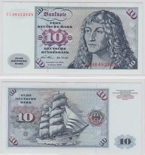T144456 Banknote 10 DM Deutsche Mark Ro. 270a Schein 2.Jan. 1970 KN CC 3648262 N