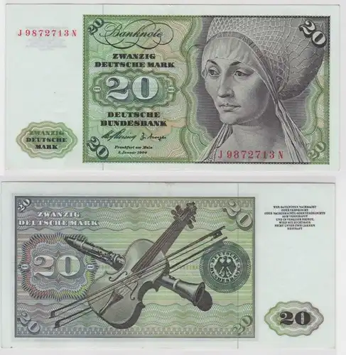 T142754 Banknote 20 DM Deutsche Mark Ro. 264c Schein 2.Jan. 1960 KN J 9872713 N