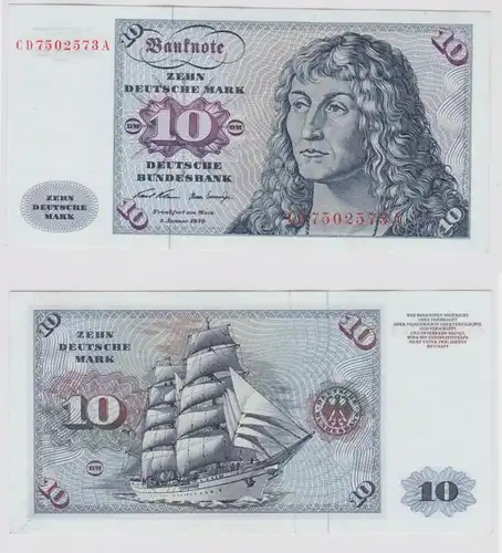 T142382 Banknote 10 DM Deutsche Mark Ro. 270a Schein 2.Jan. 1970 KN CD 7502573 A