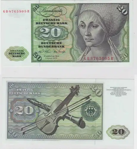 T142310 Banknote 20 DM Deutsche Mark Ro. 271a Schein 2.Jan. 1970 KN GB 8765805 R