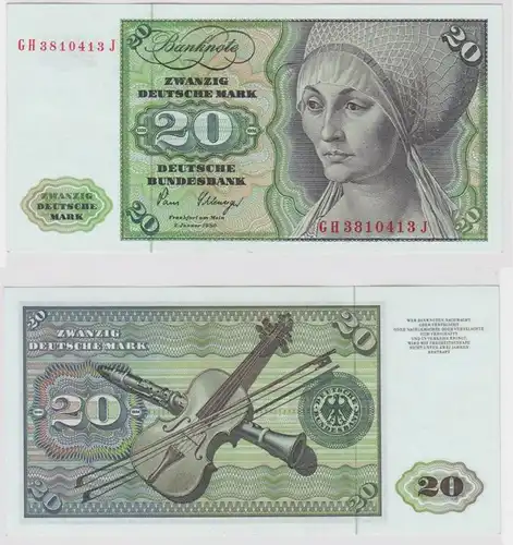T142104 Banknote 20 DM Deutsche Mark Ro. 282a Schein 2.Jan. 1980 KN GH 3810413 J