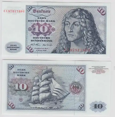 T142063 Banknote 10 DM Deutsche Mark Ro. 270a Schein 2.Jan. 1970 KN CC 9781780 U