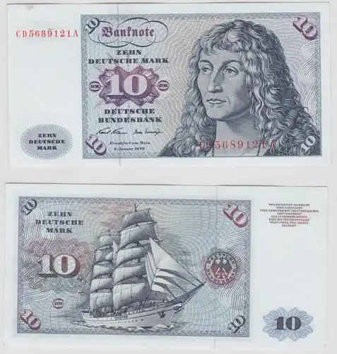 T141915 Banknote 10 DM Deutsche Mark Ro. 270a Schein 2.Jan. 1970 KN CD 5689121 A