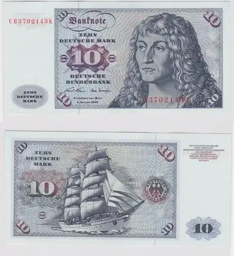 T141851 Banknote 10 DM Deutsche Mark Ro. 270a Schein 2.Jan. 1970 KN CB 3702143 K